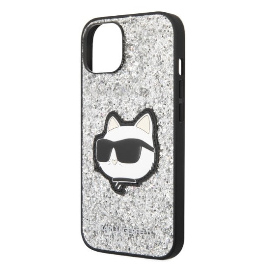 Deksel for Apple iPhone 14 Plus, Karl Lagerfeld, Glitter Choupette Patch, Sølvfarget