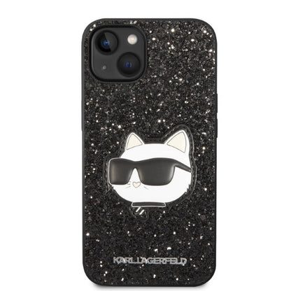 Deksel for Apple iPhone 14 Plus, Karl Lagerfeld, Glitter Choupette Patch, Svart