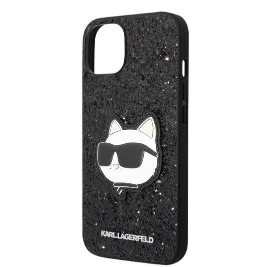Deksel for Apple iPhone 14 Plus, Karl Lagerfeld, Glitter Choupette Patch, Svart