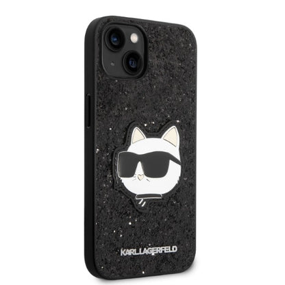 Deksel for Apple iPhone 14 Plus, Karl Lagerfeld, Glitter Choupette Patch, Svart