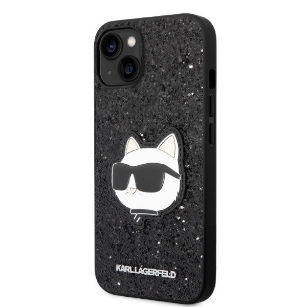 Deksel for Apple iPhone 14 Plus, Karl Lagerfeld, Glitter Choupette Patch, Svart