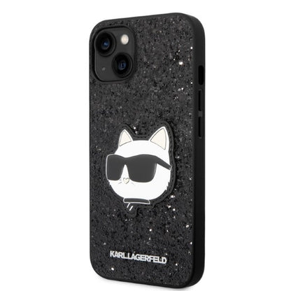 Deksel for Apple iPhone 14 Plus, Karl Lagerfeld, Glitter Choupette Patch, Svart