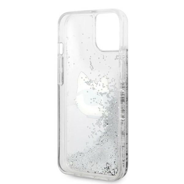 Deksel for Apple iPhone 14 Plus, Karl Lagerfeld, Glitter Choupette's Head, Sølvfarget
