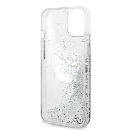 Deksel for Apple iPhone 14 Plus, Karl Lagerfeld, Glitter Choupette's Head, Sølvfarget