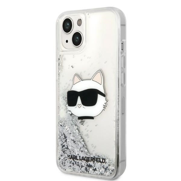 Deksel for Apple iPhone 14 Plus, Karl Lagerfeld, Glitter Choupette's Head, Sølvfarget