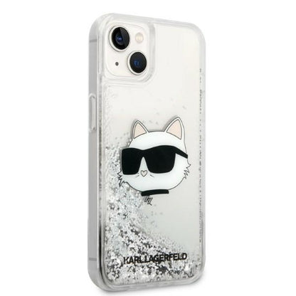 Deksel for Apple iPhone 14 Plus, Karl Lagerfeld, Glitter Choupette's Head, Sølvfarget