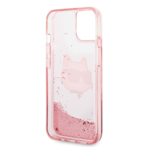 Deksel for Apple iPhone 14 Plus, Karl Lagerfeld, Glitter Choupette's Head, Rosa