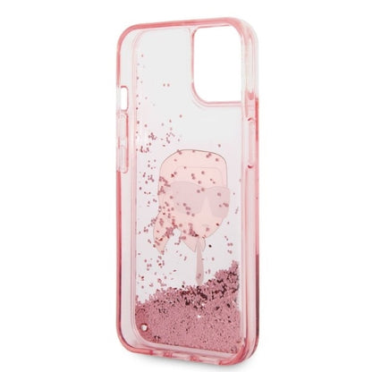 Deksel for Apple iPhone 14 Plus, Karl Lagerfeld, Glitter Karl's Head, Rosa