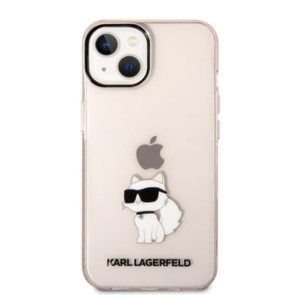 Deksel for Apple iPhone 14 Plus, Karl Lagerfeld, Ikonik Choupette, Rosa