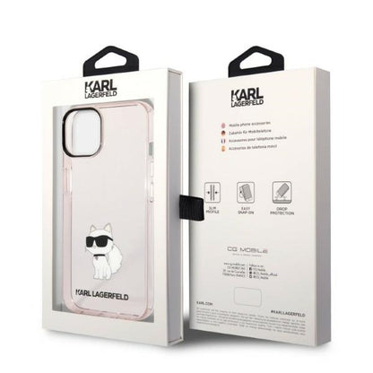 Deksel for Apple iPhone 14 Plus, Karl Lagerfeld, Ikonik Choupette, Rosa