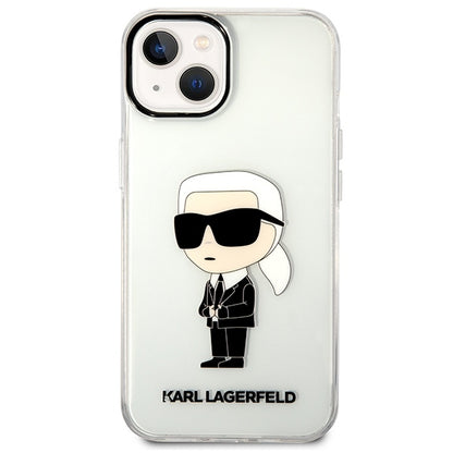 Deksel for Apple iPhone 14 Plus, Karl Lagerfeld, Ikonik Karl, Gjennomsiktig