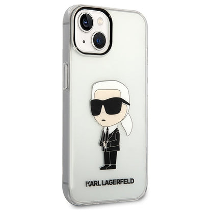 Deksel for Apple iPhone 14 Plus, Karl Lagerfeld, Ikonik Karl, Gjennomsiktig