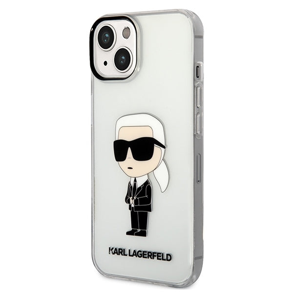 Deksel for Apple iPhone 14 Plus, Karl Lagerfeld, Ikonik Karl, Gjennomsiktig