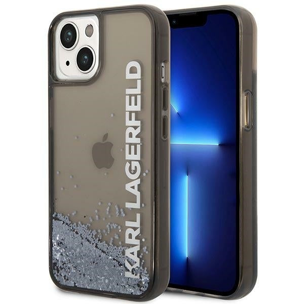 Deksel for Apple iPhone 14 Plus, Karl Lagerfeld, Liquid Glitter KL Logo, Svart