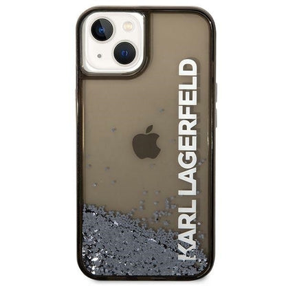Deksel for Apple iPhone 14 Plus, Karl Lagerfeld, Liquid Glitter KL Logo, Svart
