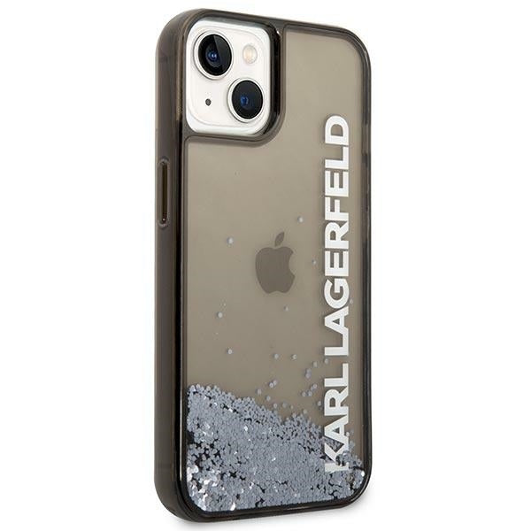 Deksel for Apple iPhone 14 Plus, Karl Lagerfeld, Liquid Glitter KL Logo, Svart