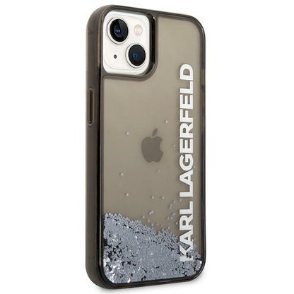 Deksel for Apple iPhone 14 Plus, Karl Lagerfeld, Liquid Glitter KL Logo, Svart