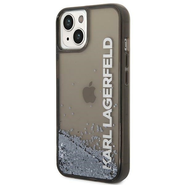 Deksel for Apple iPhone 14 Plus, Karl Lagerfeld, Liquid Glitter KL Logo, Svart