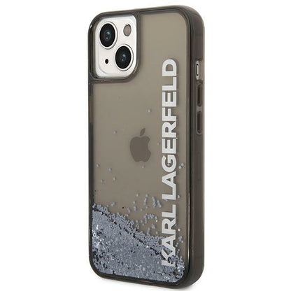Deksel for Apple iPhone 14 Plus, Karl Lagerfeld, Liquid Glitter KL Logo, Svart