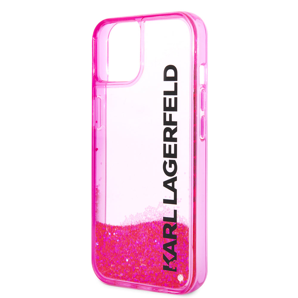 Deksel for Apple iPhone 14 Plus, Karl Lagerfeld, Liquid Glitter KL Logo, Rosa