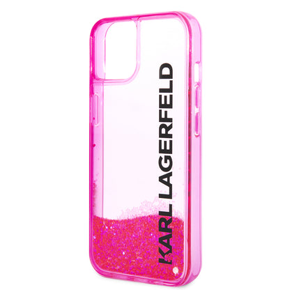 Deksel for Apple iPhone 14 Plus, Karl Lagerfeld, Liquid Glitter KL Logo, Rosa