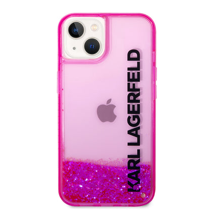 Deksel for Apple iPhone 14 Plus, Karl Lagerfeld, Liquid Glitter KL Logo, Rosa
