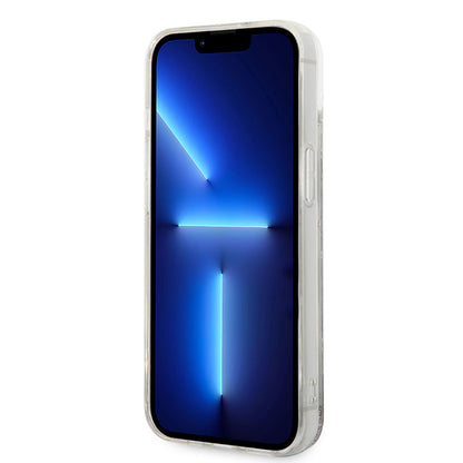 Deksel for Apple iPhone 14 Plus, Karl Lagerfeld, Liquid Glitter Monogram, Sølv