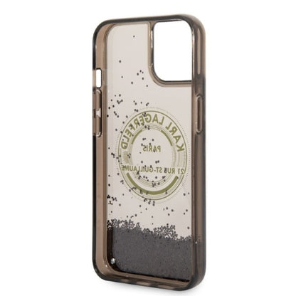 Deksel for Apple iPhone 14 Plus, Karl Lagerfeld, Liquid Glitter RSG, Svart