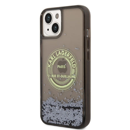 Deksel for Apple iPhone 14 Plus, Karl Lagerfeld, Liquid Glitter RSG, Svart