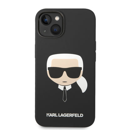 Deksel for Apple iPhone 14 Plus, Karl Lagerfeld, Silicone Karl's Head, Svart