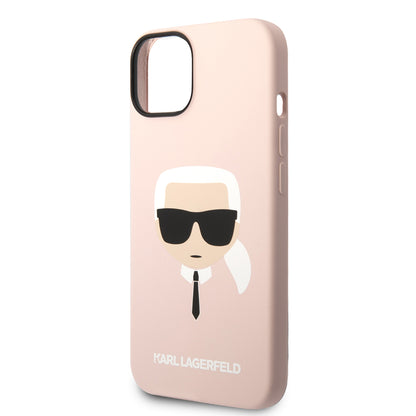 Deksel for Apple iPhone 14 Plus, Karl Lagerfeld, Silicone Karl's Head, Rosa