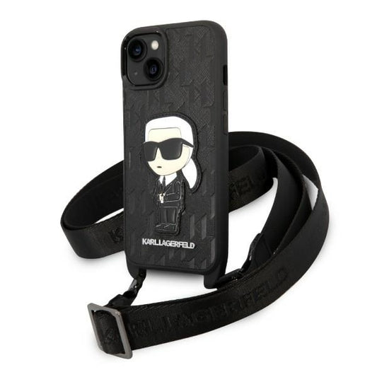 Deksel for Apple iPhone 14 Plus, Karl Lagerfeld, Monogram Ikonik Karl, Hvit
