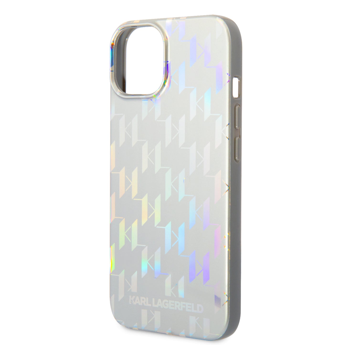 Deksel for Apple iPhone 14 Plus, Karl Lagerfeld, Monogram Iridescent, Sølvfarget