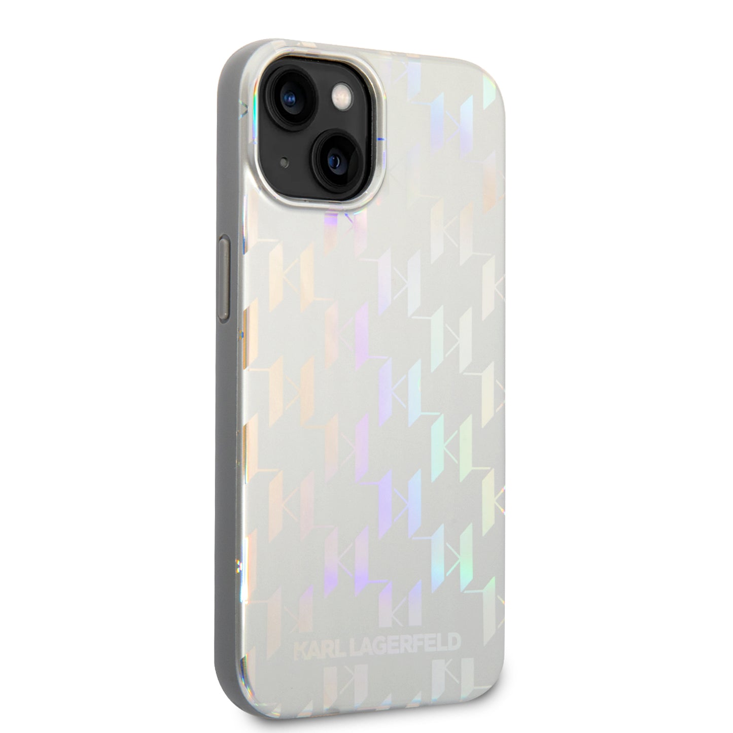 Deksel for Apple iPhone 14 Plus, Karl Lagerfeld, Monogram Iridescent, Sølvfarget