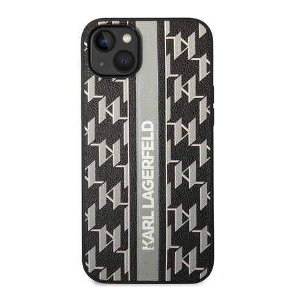 Deksel for Apple iPhone 14 Plus, Karl Lagerfeld, Monogram Stripe, Grå
