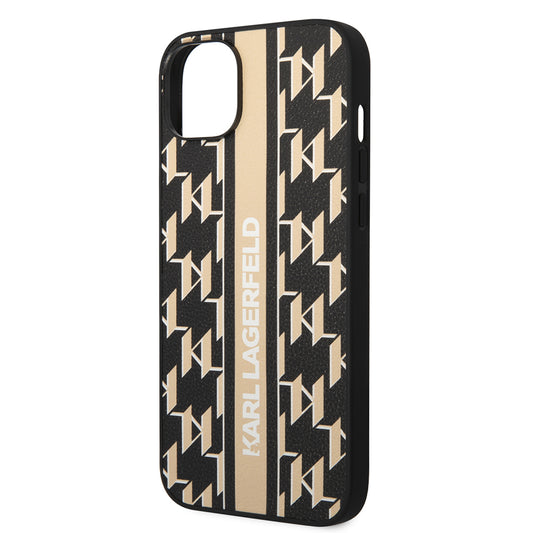 Deksel for Apple iPhone 14 Plus, Karl Lagerfeld, Monogram Stripe, Brun