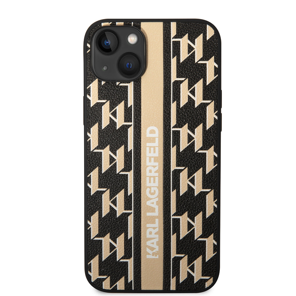 Deksel for Apple iPhone 14 Plus, Karl Lagerfeld, Monogram Stripe, Brun