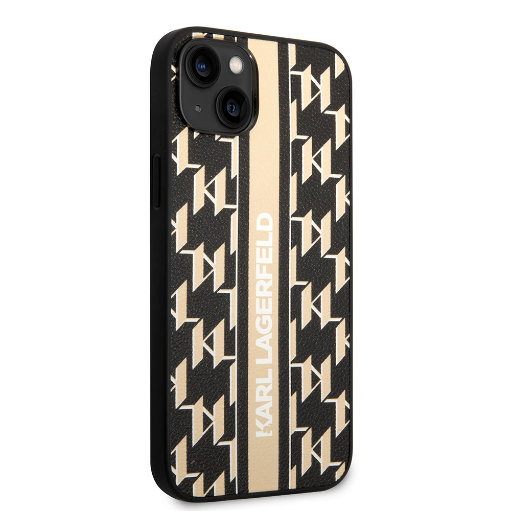 Deksel for Apple iPhone 14 Plus, Karl Lagerfeld, Monogram Stripe, Brun