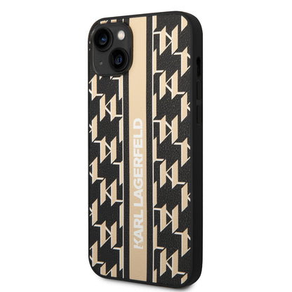 Deksel for Apple iPhone 14 Plus, Karl Lagerfeld, Monogram Stripe, Brun