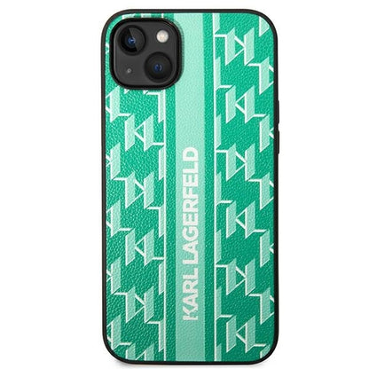 Deksel for Apple iPhone 14 Plus, Karl Lagerfeld, Monogram Stripe, Grønn