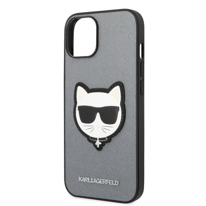 Deksel for Apple iPhone 14 Plus, Karl Lagerfeld, Saffiano Choupette's Head, Sølvfarget