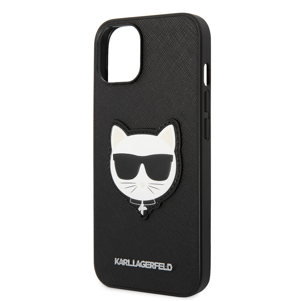 Deksel for Apple iPhone 14 Plus, Karl Lagerfeld, Saffiano Choupette's Head, Svart
