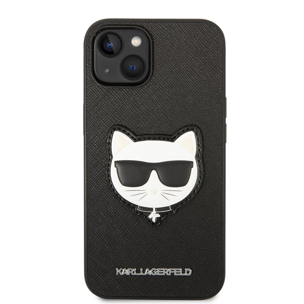 Deksel for Apple iPhone 14 Plus, Karl Lagerfeld, Saffiano Choupette's Head, Svart