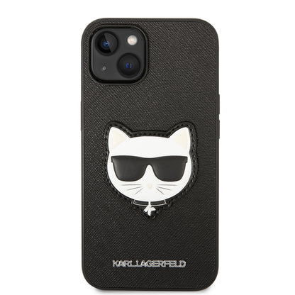 Deksel for Apple iPhone 14 Plus, Karl Lagerfeld, Saffiano Choupette's Head, Svart
