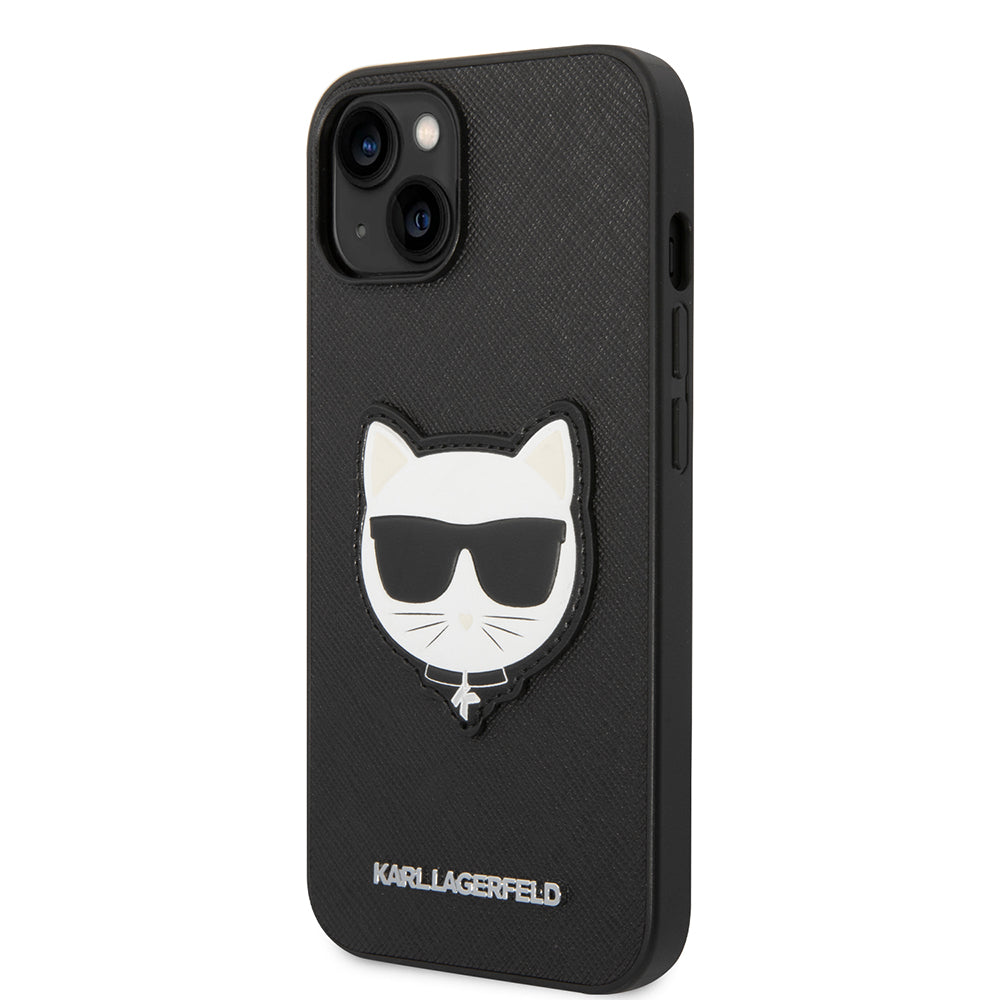 Deksel for Apple iPhone 14 Plus, Karl Lagerfeld, Saffiano Choupette's Head, Svart