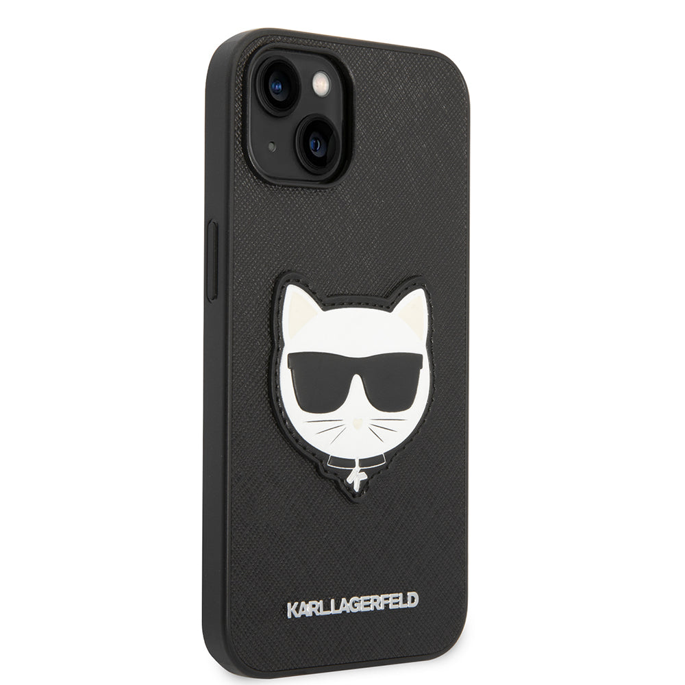 Deksel for Apple iPhone 14 Plus, Karl Lagerfeld, Saffiano Choupette's Head, Svart