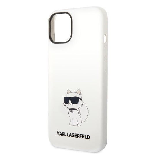 Deksel for Apple iPhone 14 Plus, Karl Lagerfeld, Silicone Choupette, Hvit