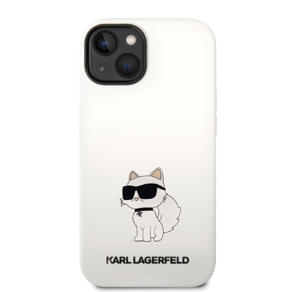Deksel for Apple iPhone 14 Plus, Karl Lagerfeld, Silicone Choupette, Hvit
