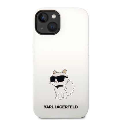 Deksel for Apple iPhone 14 Plus, Karl Lagerfeld, Silicone Choupette, Hvit