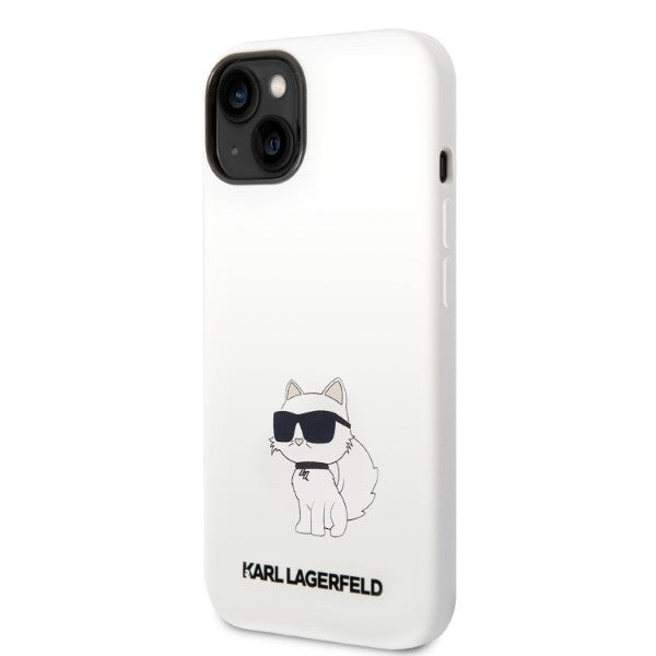Deksel for Apple iPhone 14 Plus, Karl Lagerfeld, Silicone Choupette, Hvit